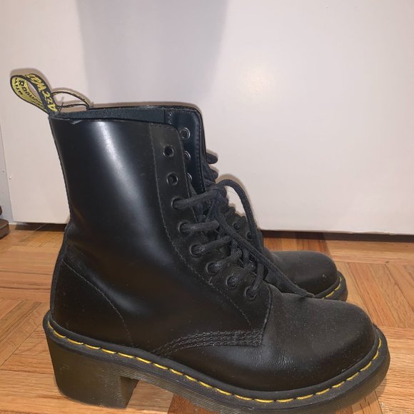 Dr. Martens Shoes - Clemency Women's Leather Heeled Lace up Boots